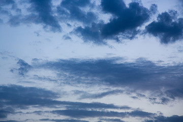 Fototapeta na wymiar evening dark blue clouds. background.