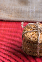 Cookies with sesame and sunflower seeds on table. Healthy eating