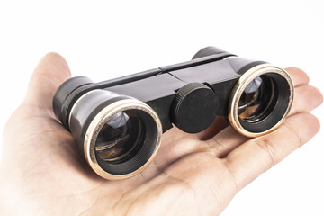 theatrical binoculars on a white background isolated