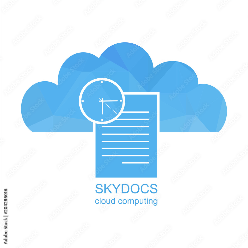 Aufkleber polygonal skydocs cloud computing technology. abstract vector graphic background.