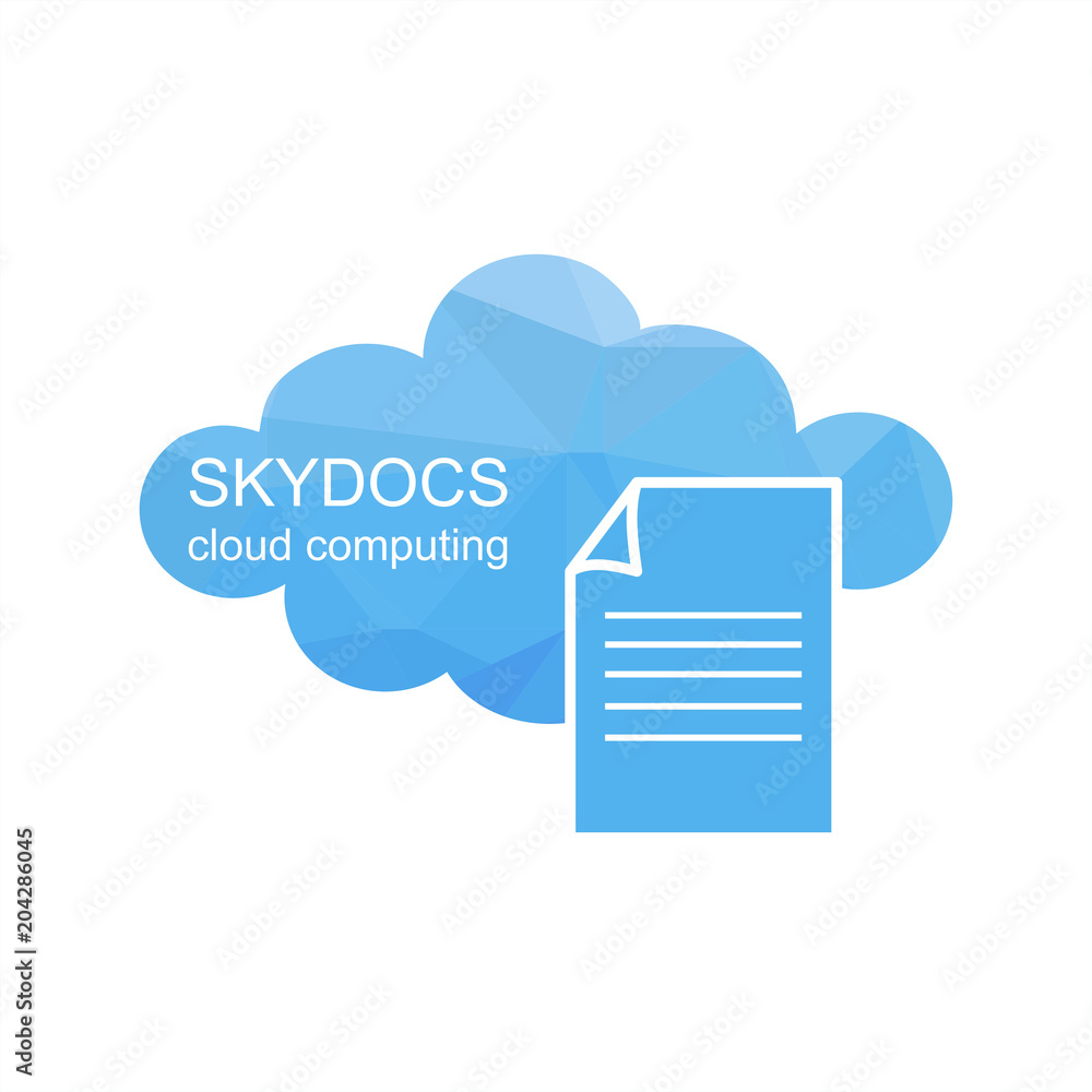 Aufkleber polygonal skydocs cloud computing technology. abstract vector graphic background.