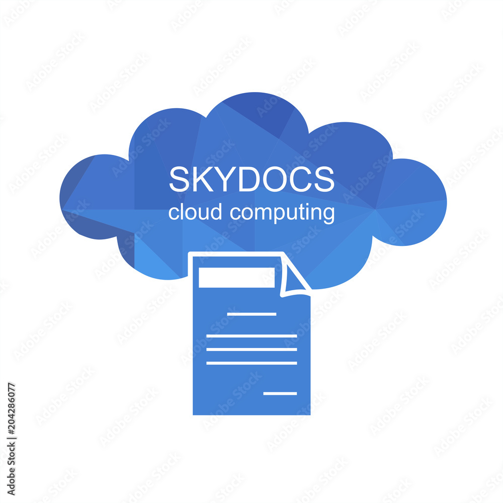 Aufkleber polygonal skydocs cloud computing technology. abstract vector graphic background.