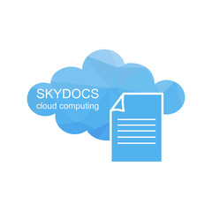 Polygonal Skydocs Cloud computing technology. Abstract Vector graphic background.