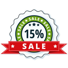 15% Sale label illustration