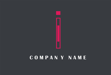 I Letter Logo Design. Line Typography Vector Illustration.