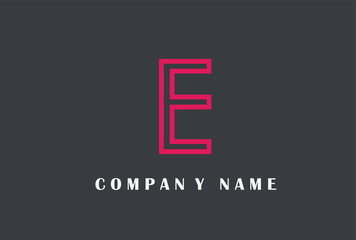 E Letter Logo Design. Line Typography Vector Illustration.