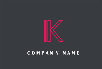 K Letter Logo Design. Line Typography Vector Illustration.