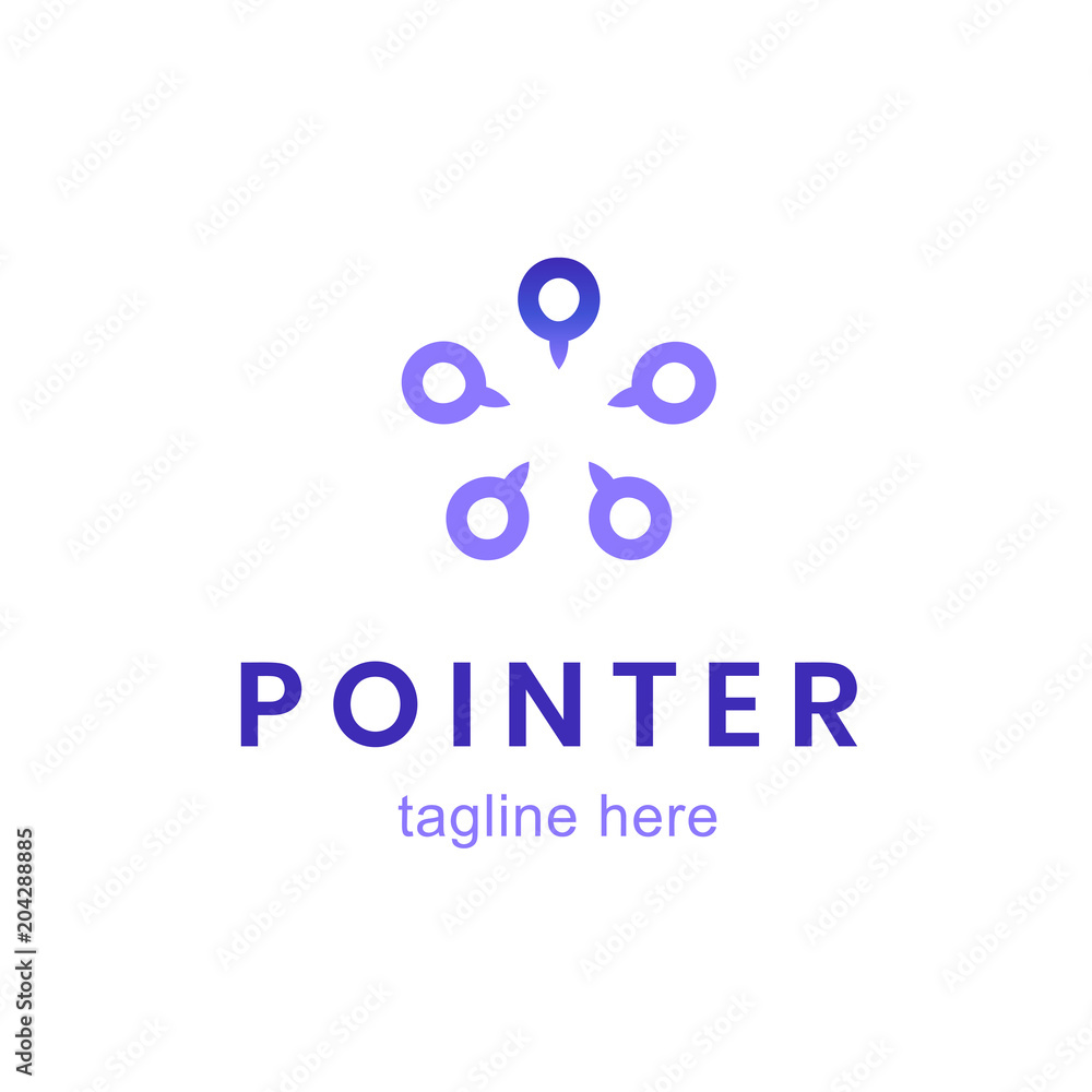 Poster pointer flat style design logo template