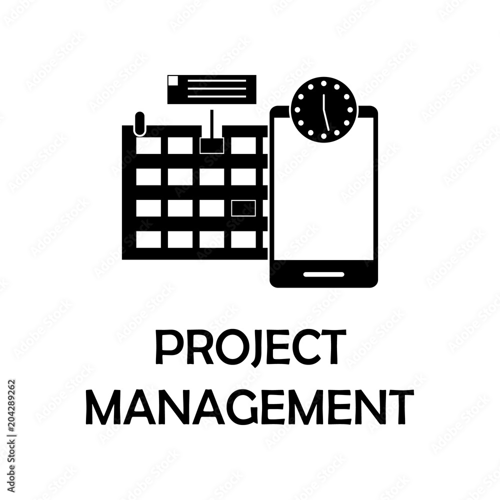 Poster project management icon. element of marketing for mobile concept and web apps. detailed project mana