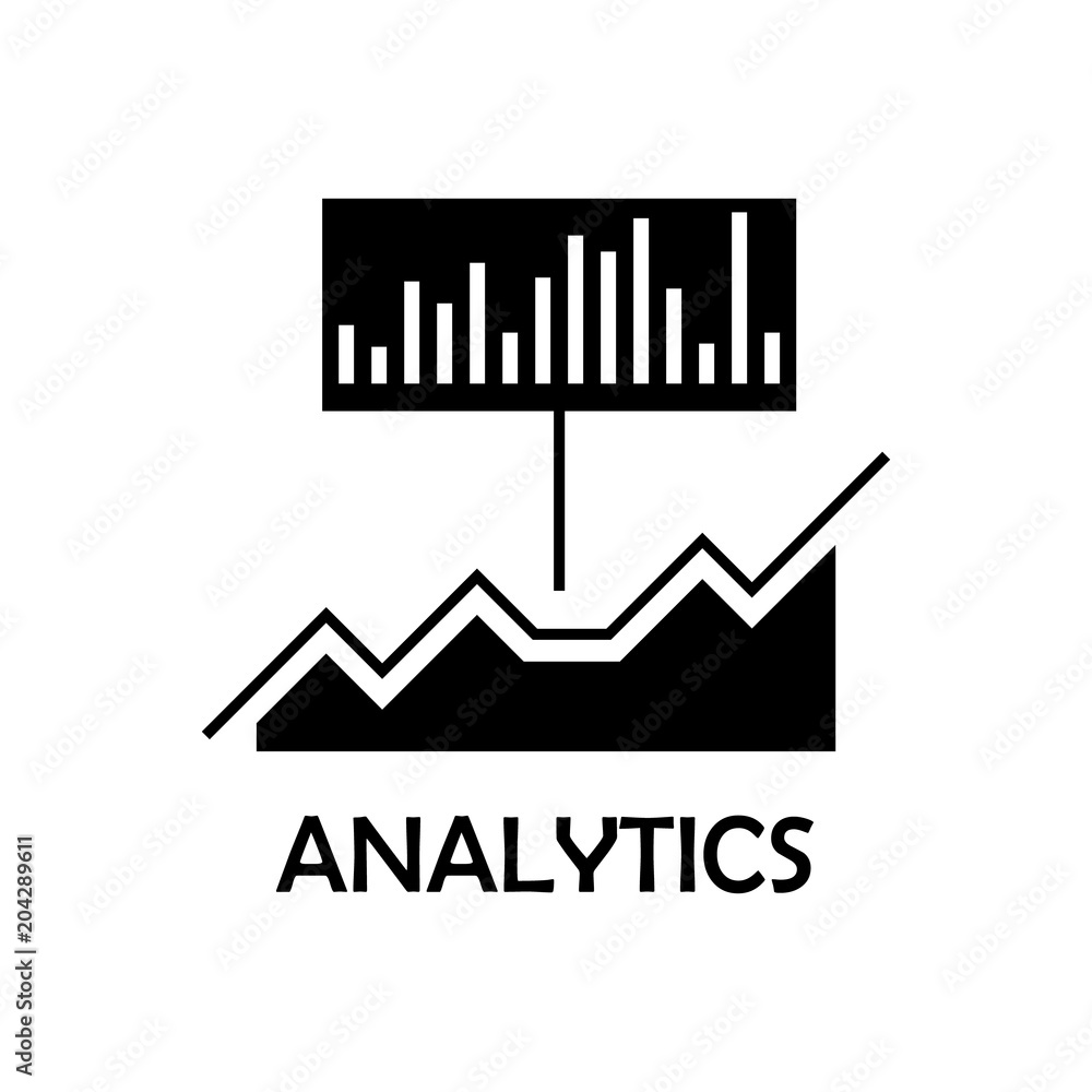 Poster analytics icon. element of marketing for mobile concept and web apps. detailed analytics icon can be