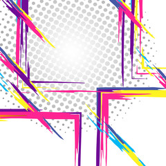 Colorful vector template. Artistic vector collage. Halftone effect