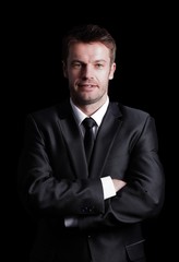 portrait in full length of confident businessman