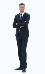 smiling businessman in a business suit