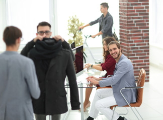 Obraz premium group of designers and tailors working in the Studio