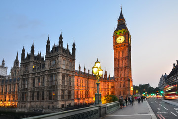 Naklejka na ściany i meble Big Ben, Houses of Parliament, London, England, uk