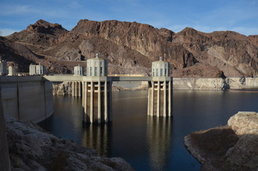  Hoover Dam; water; reflection; body of water; lake