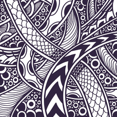 Abstract Zen tangle Zen doodle background black on white  for coloring page or adult coloring book or for print on t shirt or for decoration package and different things