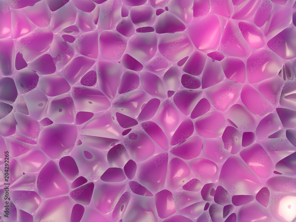 Poster Abstract geometrical science concept. Organic voronoi pattern. 3d rendering