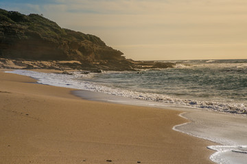 Waves wets Gutturu and Flumini's beach in a winter day.