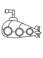 design cool u-boot schwimmen tauchen unterwasser schiff boot matrose kapitän clipart cartoon comic meer