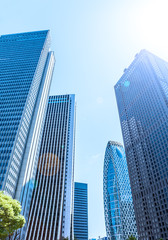 Obraz premium 快晴の新宿高層ビル群