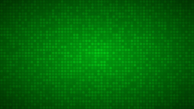 Abstract Background Of Small Circles Or Pixels In Green Colors.