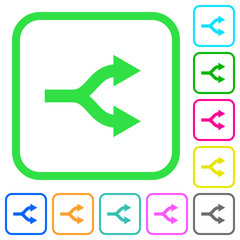 Split arrows vivid colored flat icons