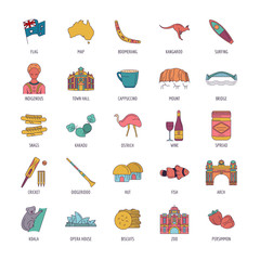 Australia icons set, cartoon style © Hito4i