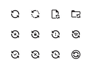 Naklejka premium Reload icons on white background. Vector illustration.