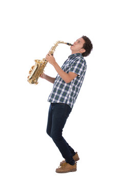 playing sax