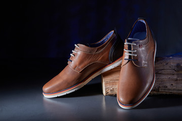Classic male brown leather shoes.