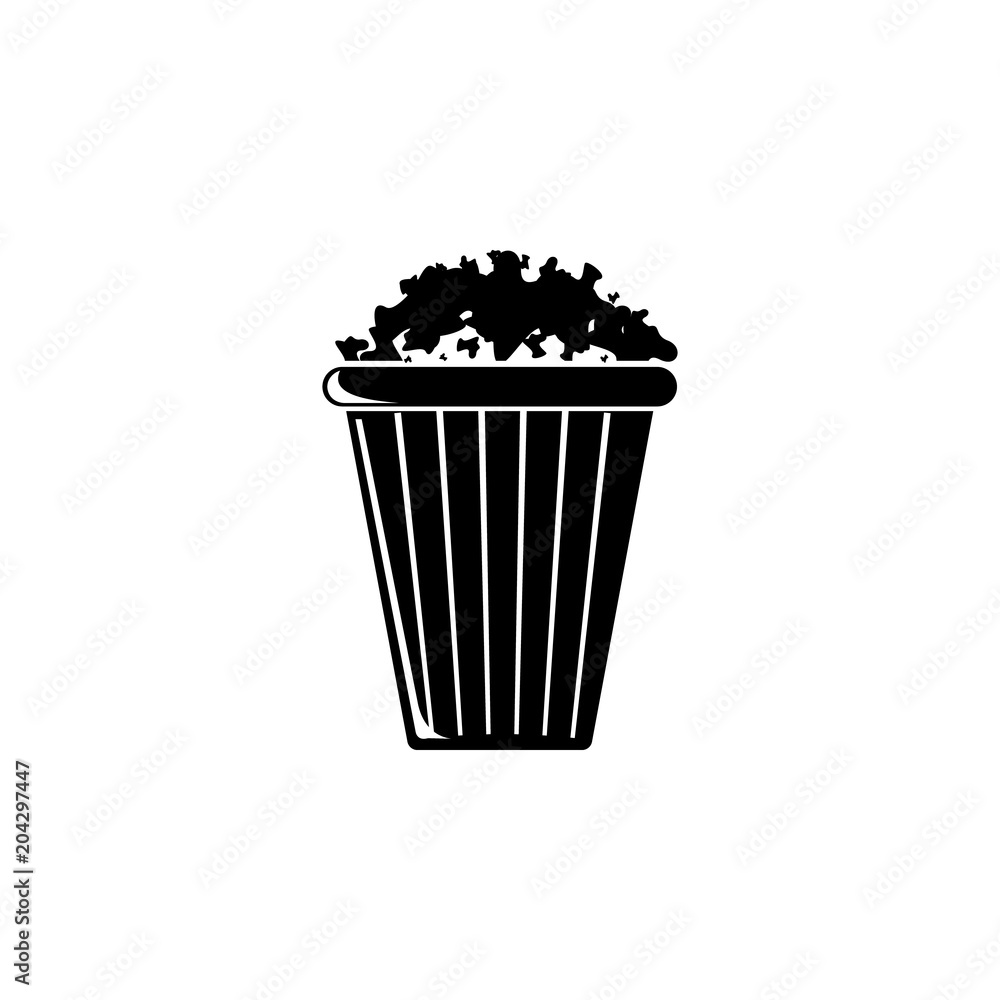 Poster popcorn illustration. element of theter for mobile concept and web apps. detailed popcorn icon can b