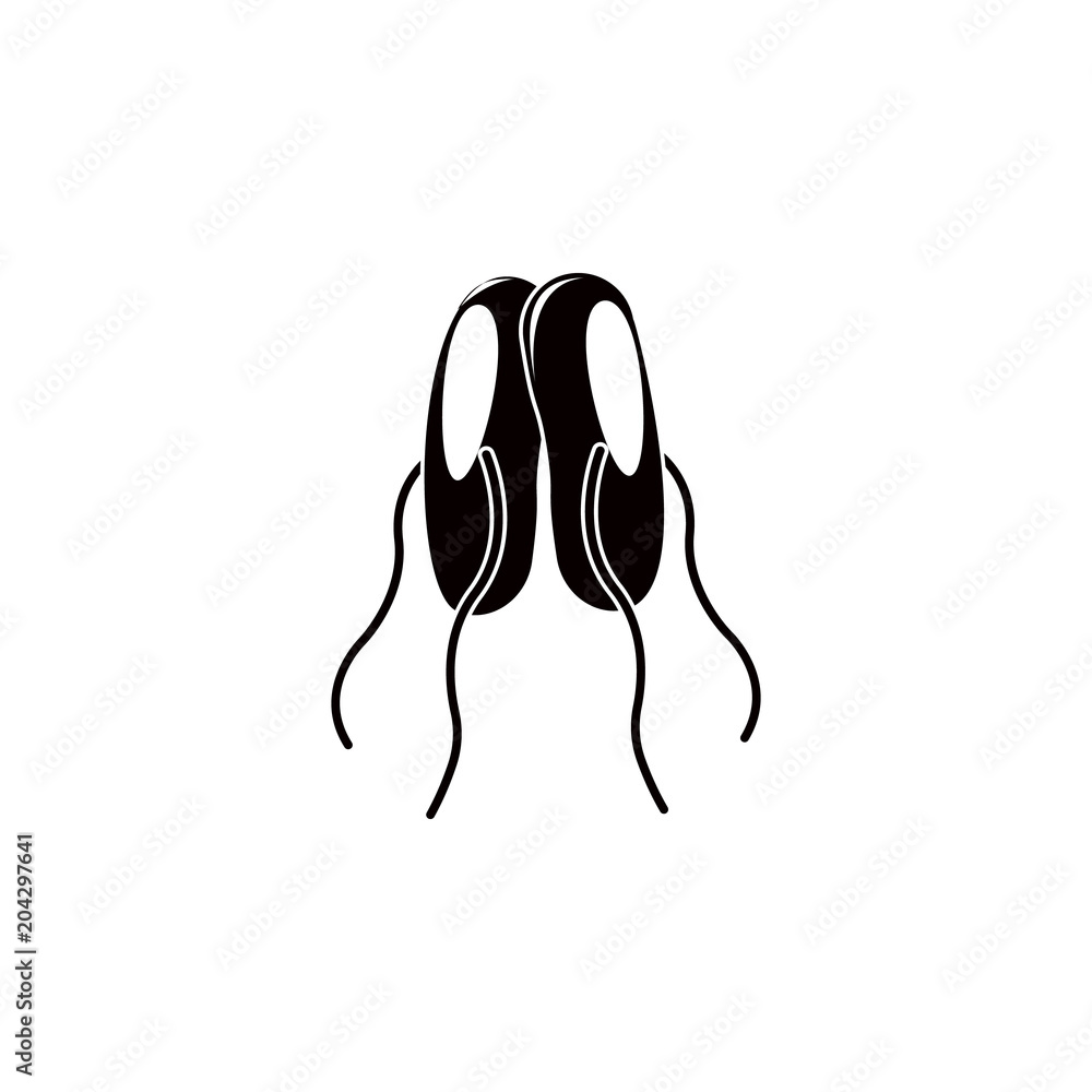Poster pointe illustration. element of theter for mobile concept and web apps. detailed pointe icon can be 