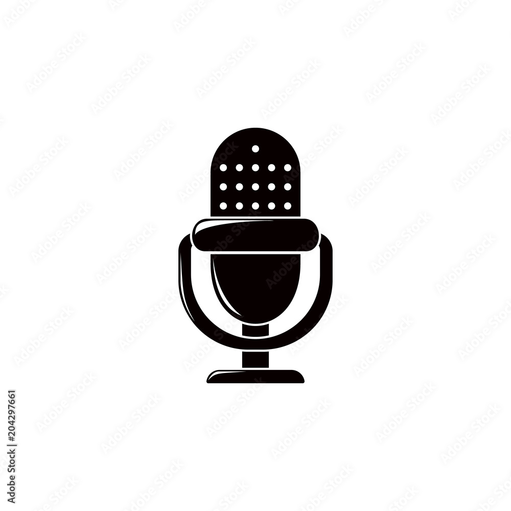 Aufkleber radio microphone illustration. element of theter for mobile concept and web apps. detailed radio mic