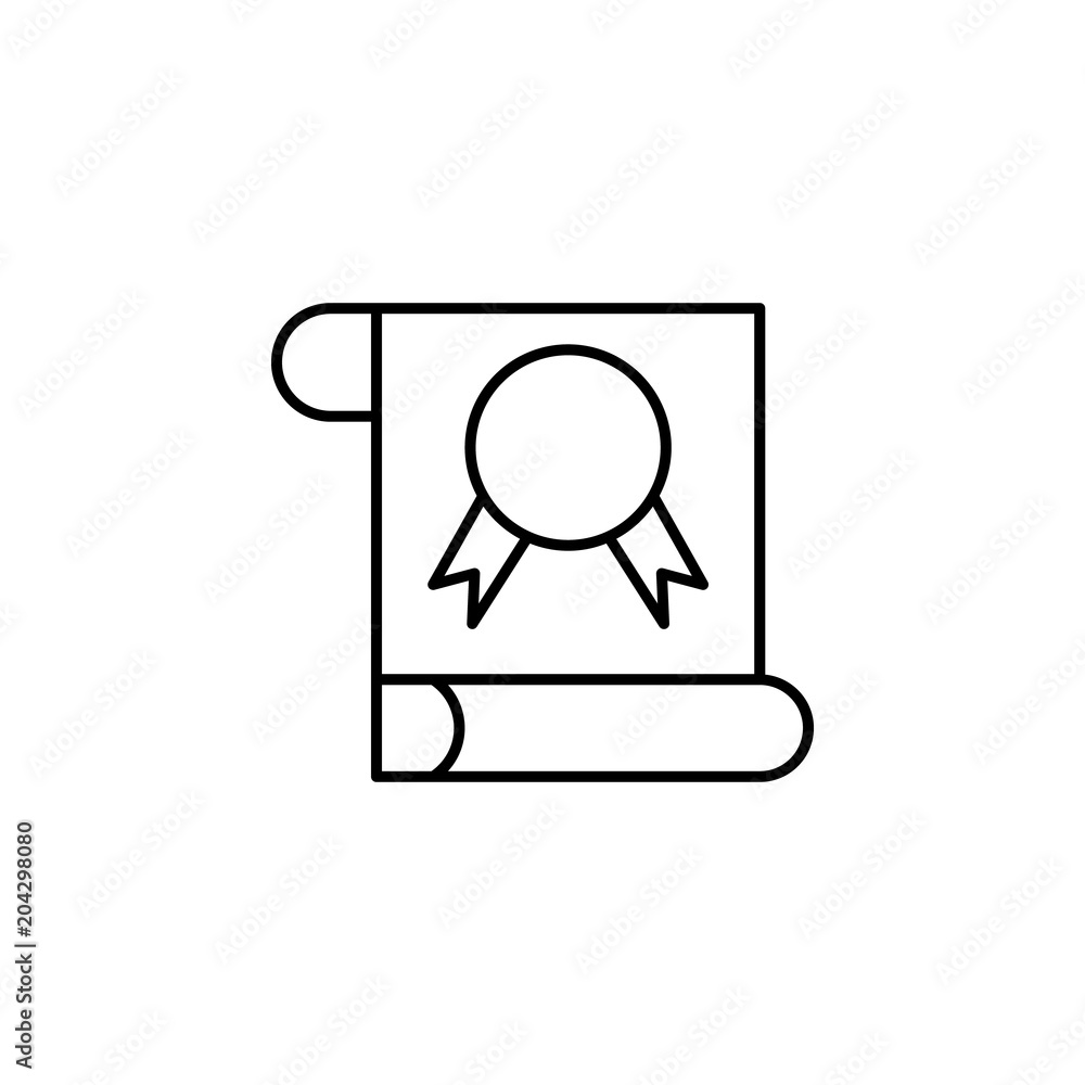 Poster certificate icon. element of succes and awards for mobile concept and web apps. detailed certificate