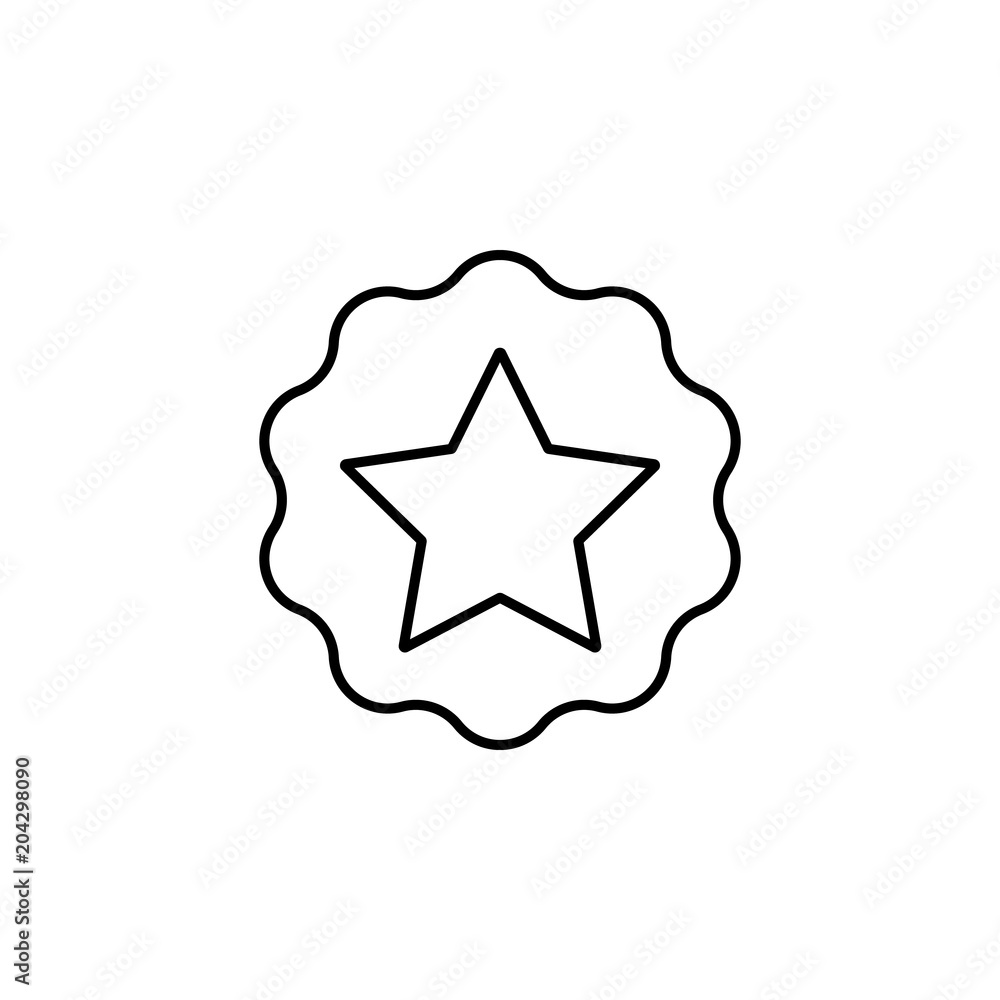 Poster star with ribbon icon. element of succes and awards for mobile concept and web apps. detailed star w
