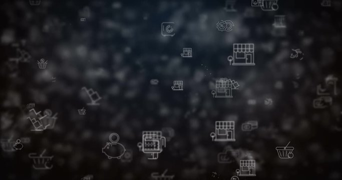 Loop moved shopping icons background