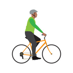 Obraz premium Man riding a bike