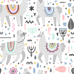 Lama Seamless Pattern