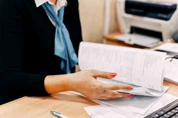 woman working with paper