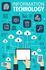Information technology web internet vector poster