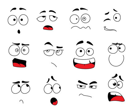 Vector smile emoticons or emoji faces icons set