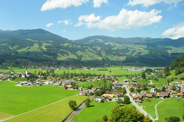 Fototapeta na wymiar Swiss countryside in the Alps