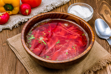 Borscht with sour cream