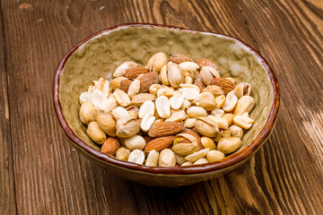 Assorted nuts in a plate