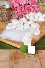 sugar cubes and white sugar for cooking