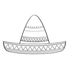 Traditional mexican hat sketch
