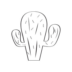 Isolated cactus sketch