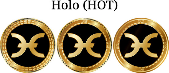Set of physical golden coin Holo (HOT)