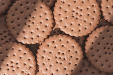 full frame shot of delicious chocolate cookies